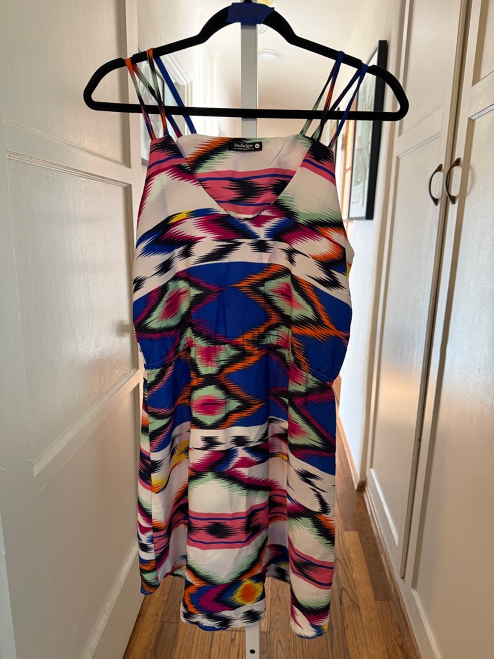 indulge Multicolor Strappy V-Neck Mini Dress